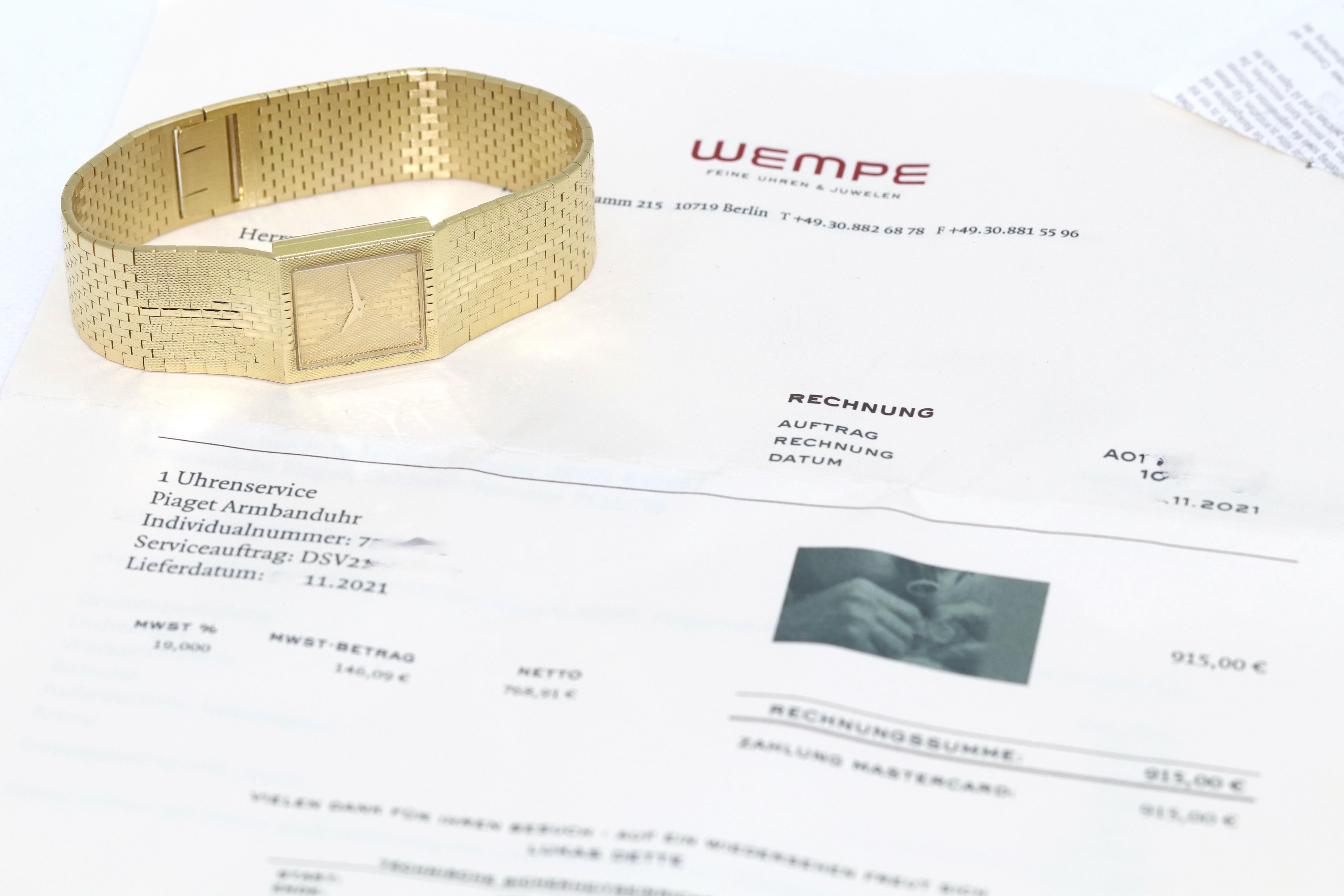 Piaget Polo Damenarmbanduhr aus 18 Karat Gold mit Art-déco-Design Ref, 7131 C38 7