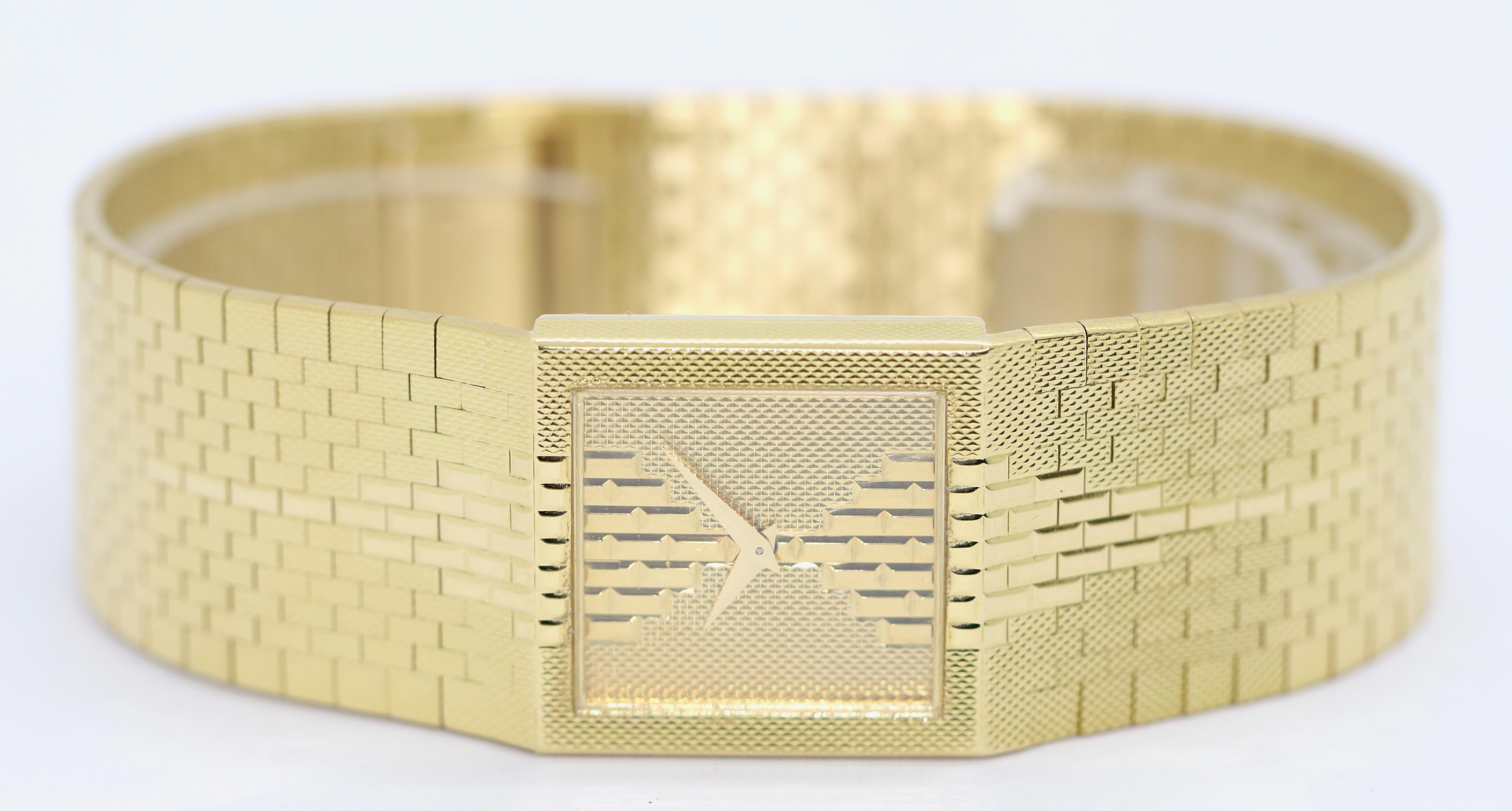 Piaget Polo Damenarmbanduhr aus 18 Karat Gold mit Art-déco-Design Ref, 7131 C38 1
