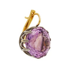 18 Karat Gold & Purple Amethyst Crown Earrings