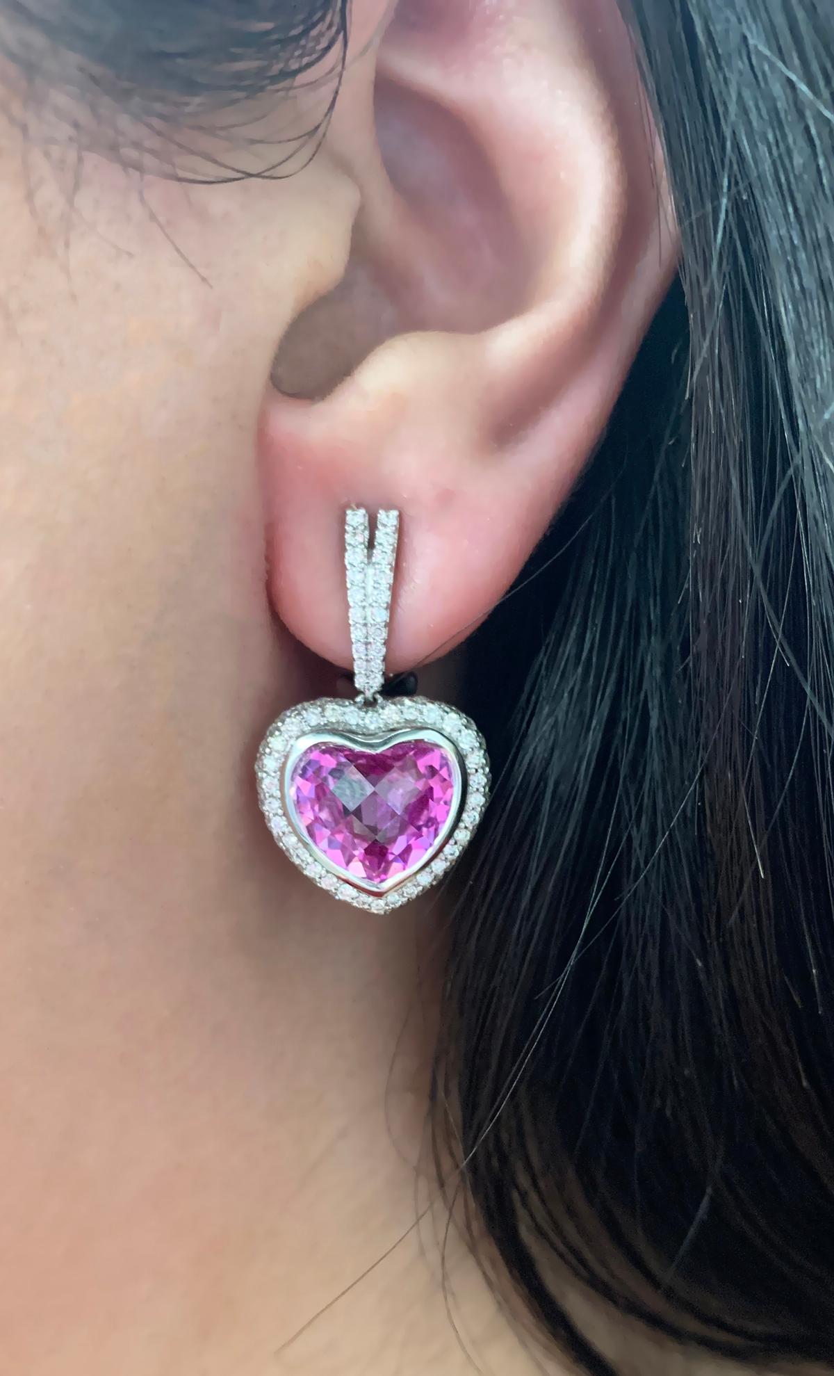 topaz heart earrings