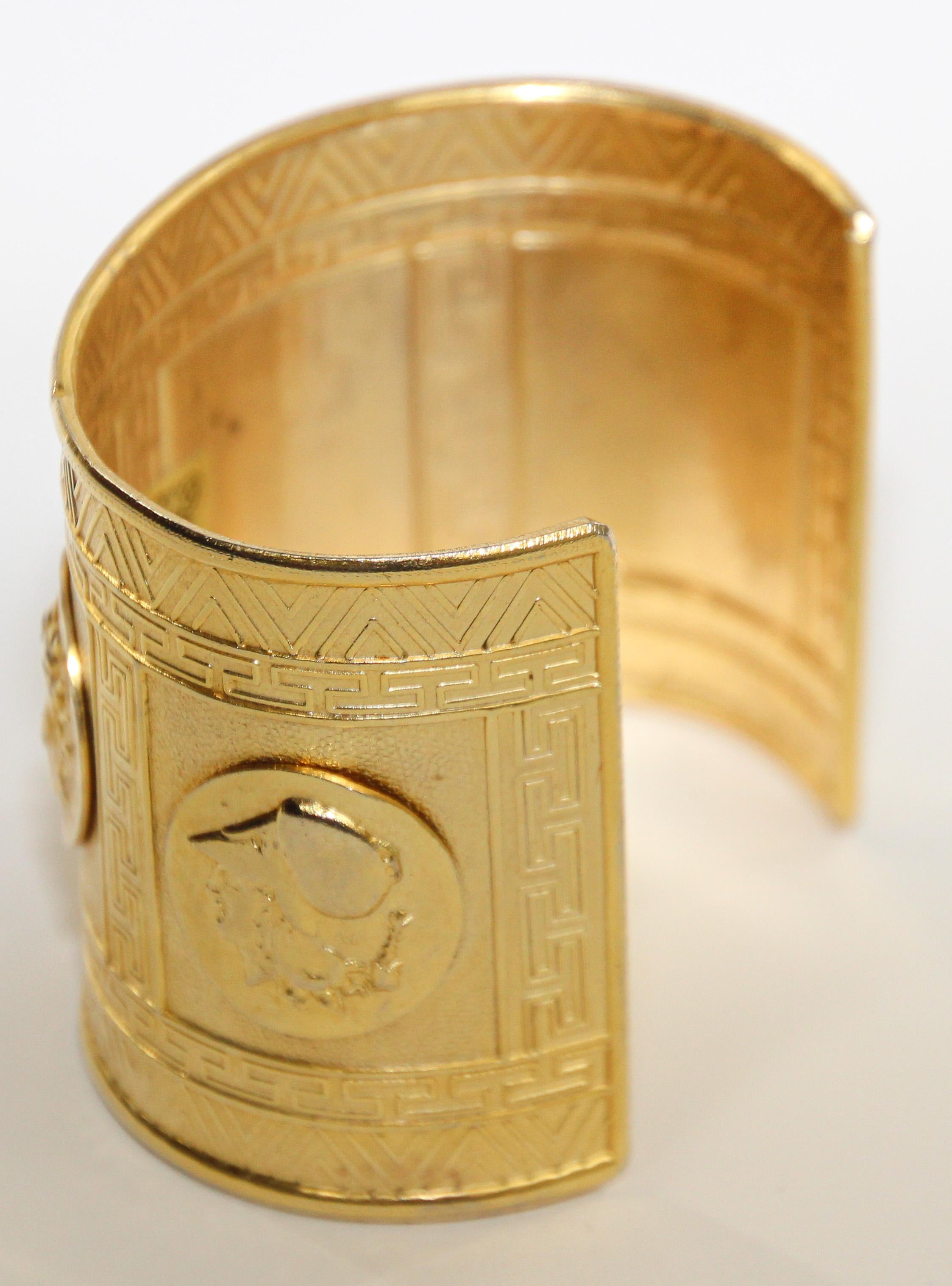 20th Century 18 Karat Gold Plated Large Cuff Bracelet