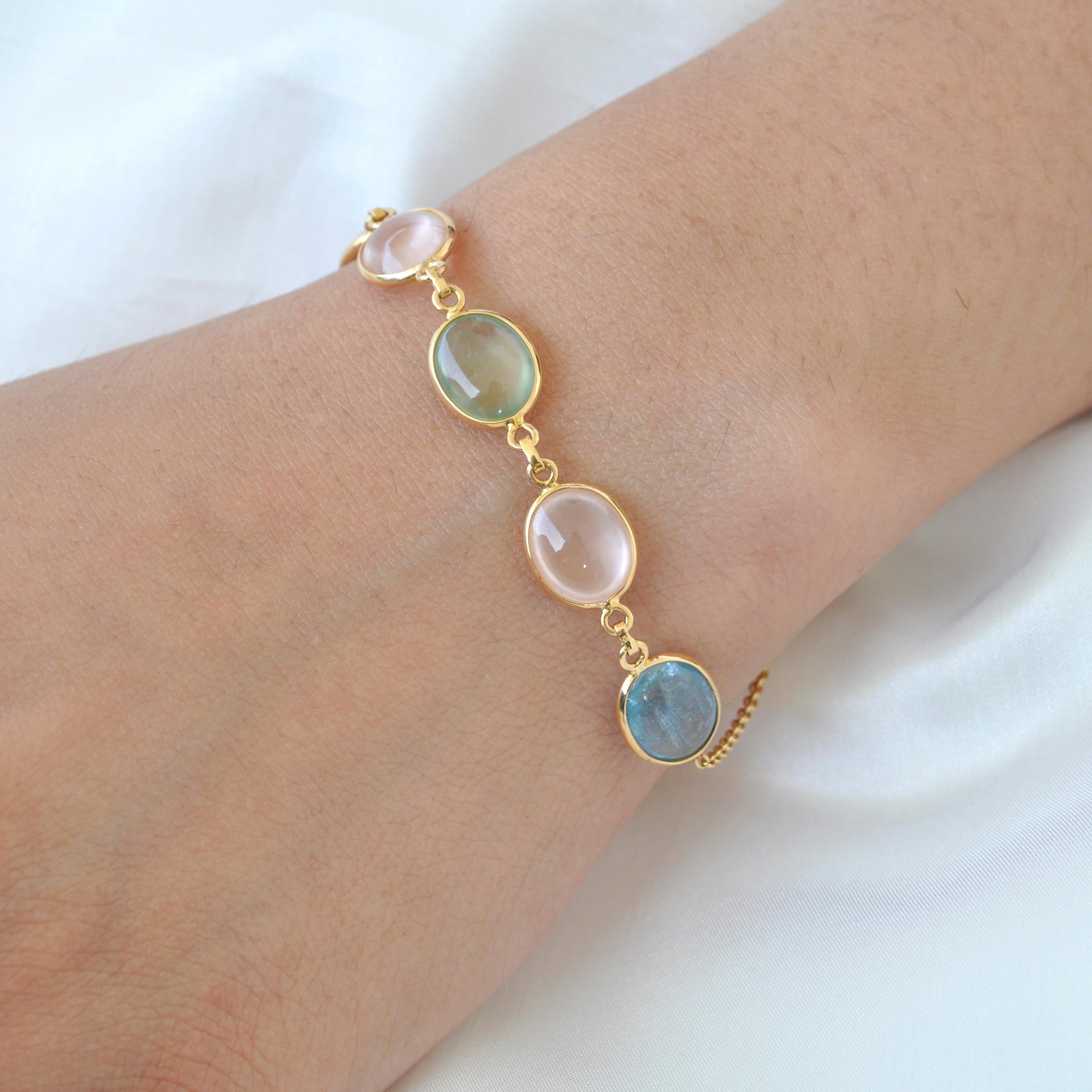 rose gold aquamarine bracelet