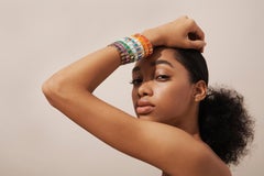 18 Karat Gold Purple Enamel Carousel Bracelet