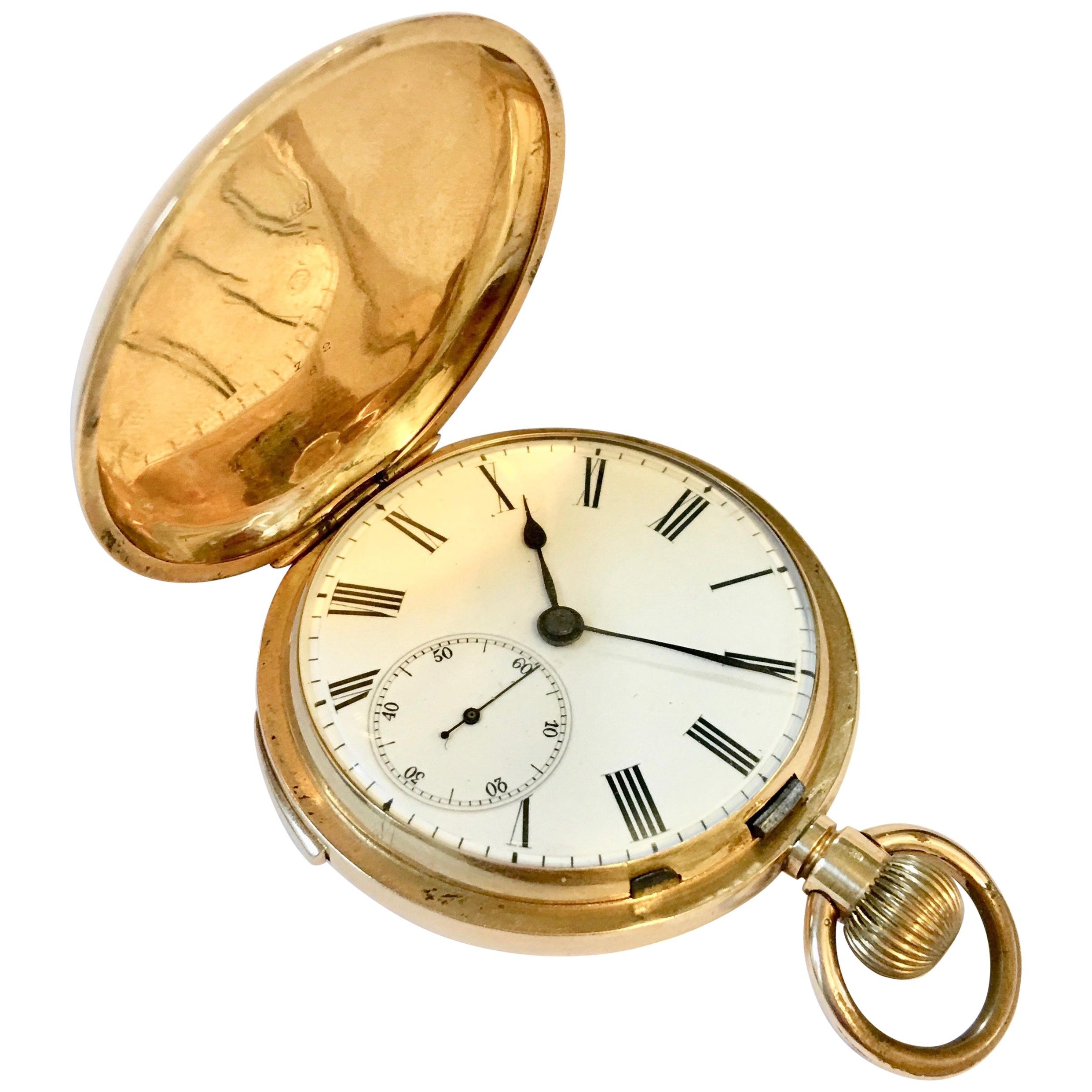 19th Century 18-Karat Gold Quarter Repeating Swiss Pocket Watch For Sale