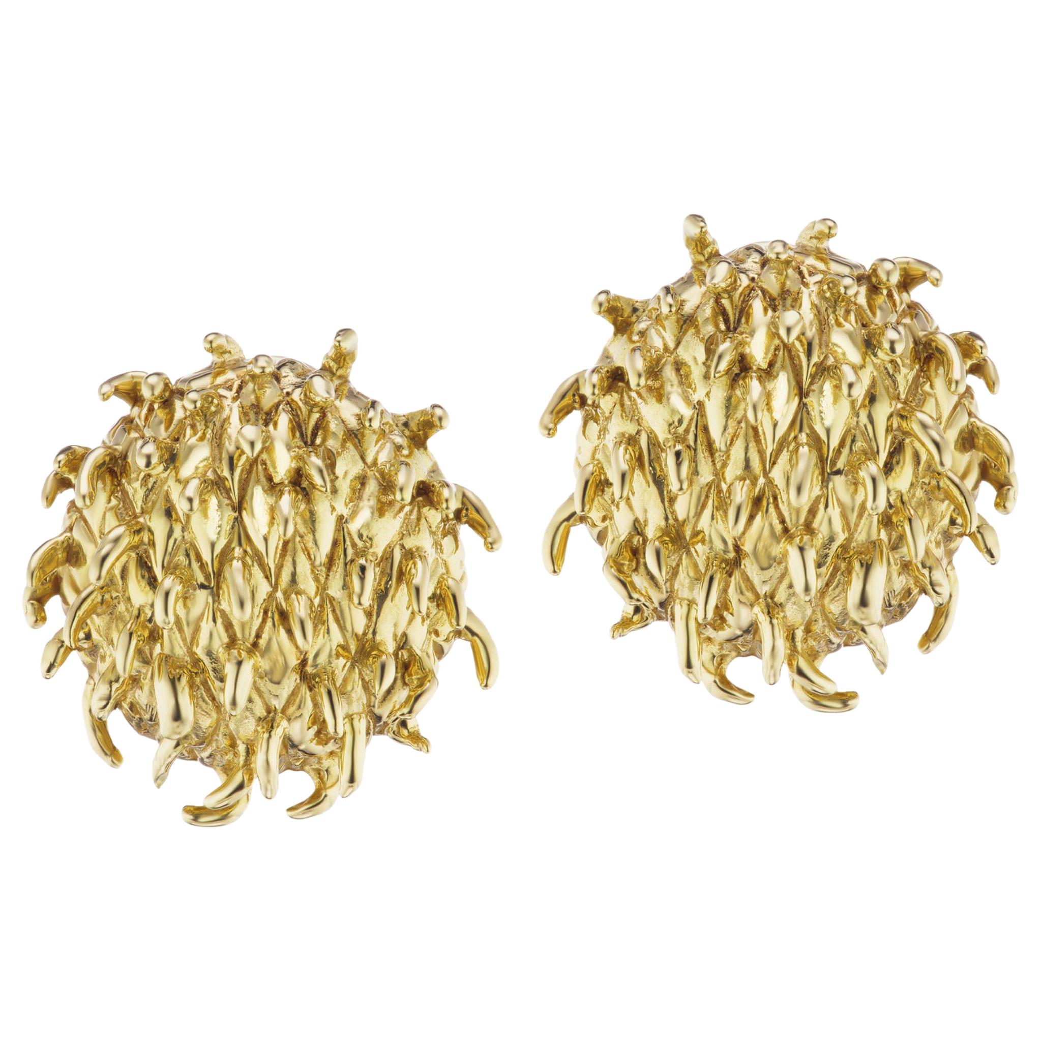 18 Karat Gold Rambutan Earrings by Andrew Glassford For Sale