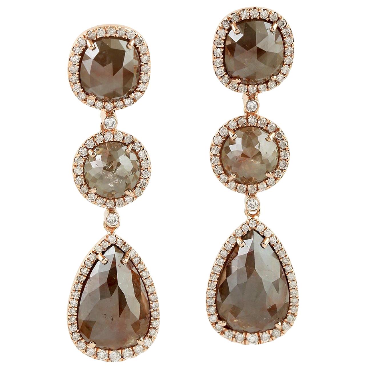 16.1 Carat Fancy Diamond 18 Karat Gold Earrings