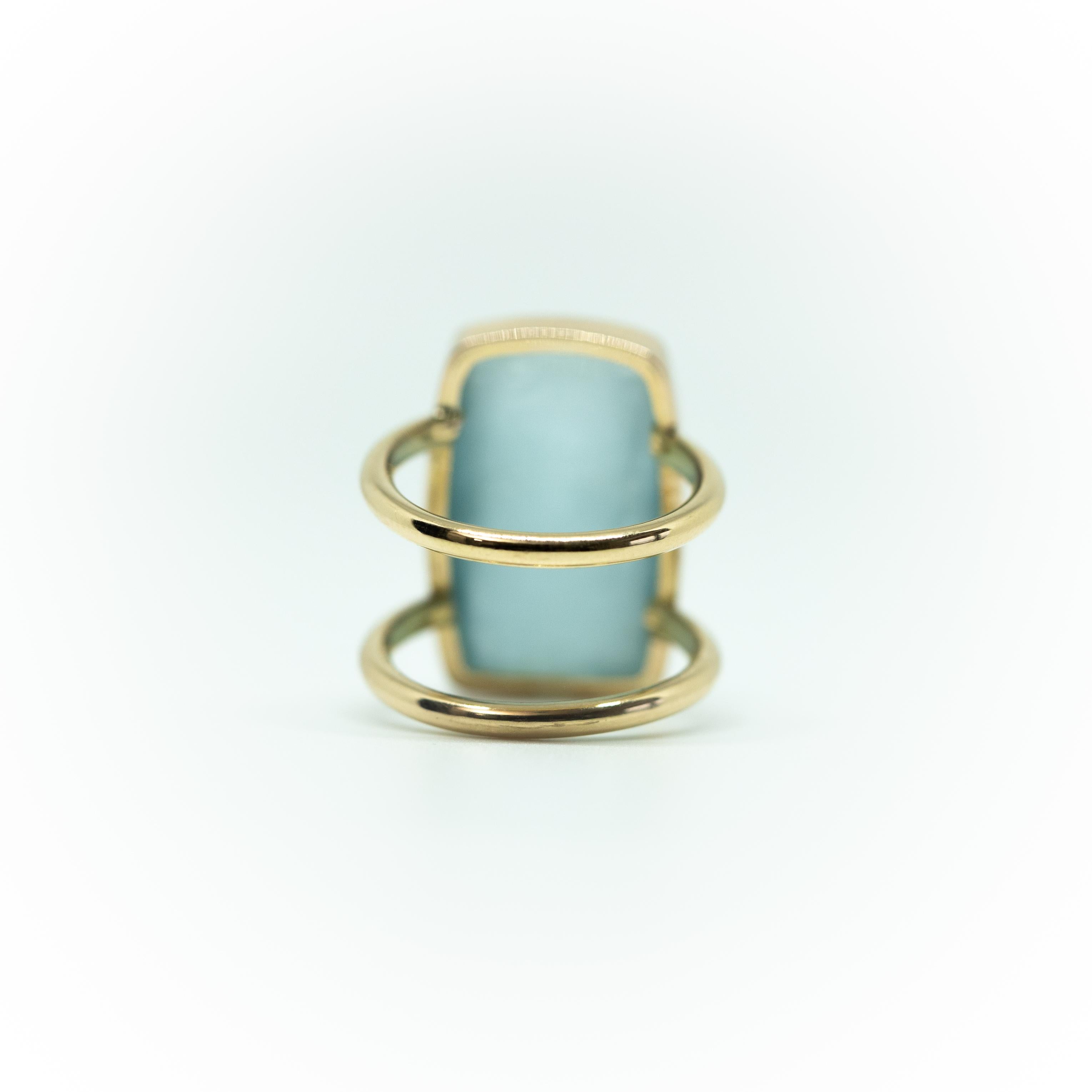 cabochon aquamarine ring