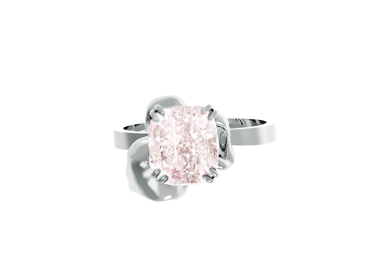 square pink diamond ring