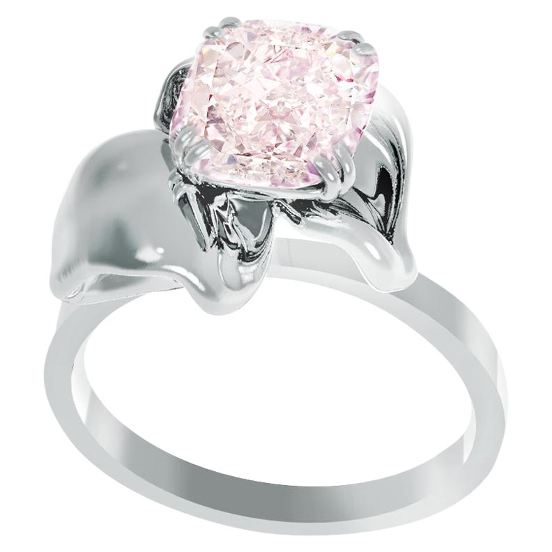 Eighteen Karat Gold Ring with GIA Certified Fancy Brownish Pink Diamond
