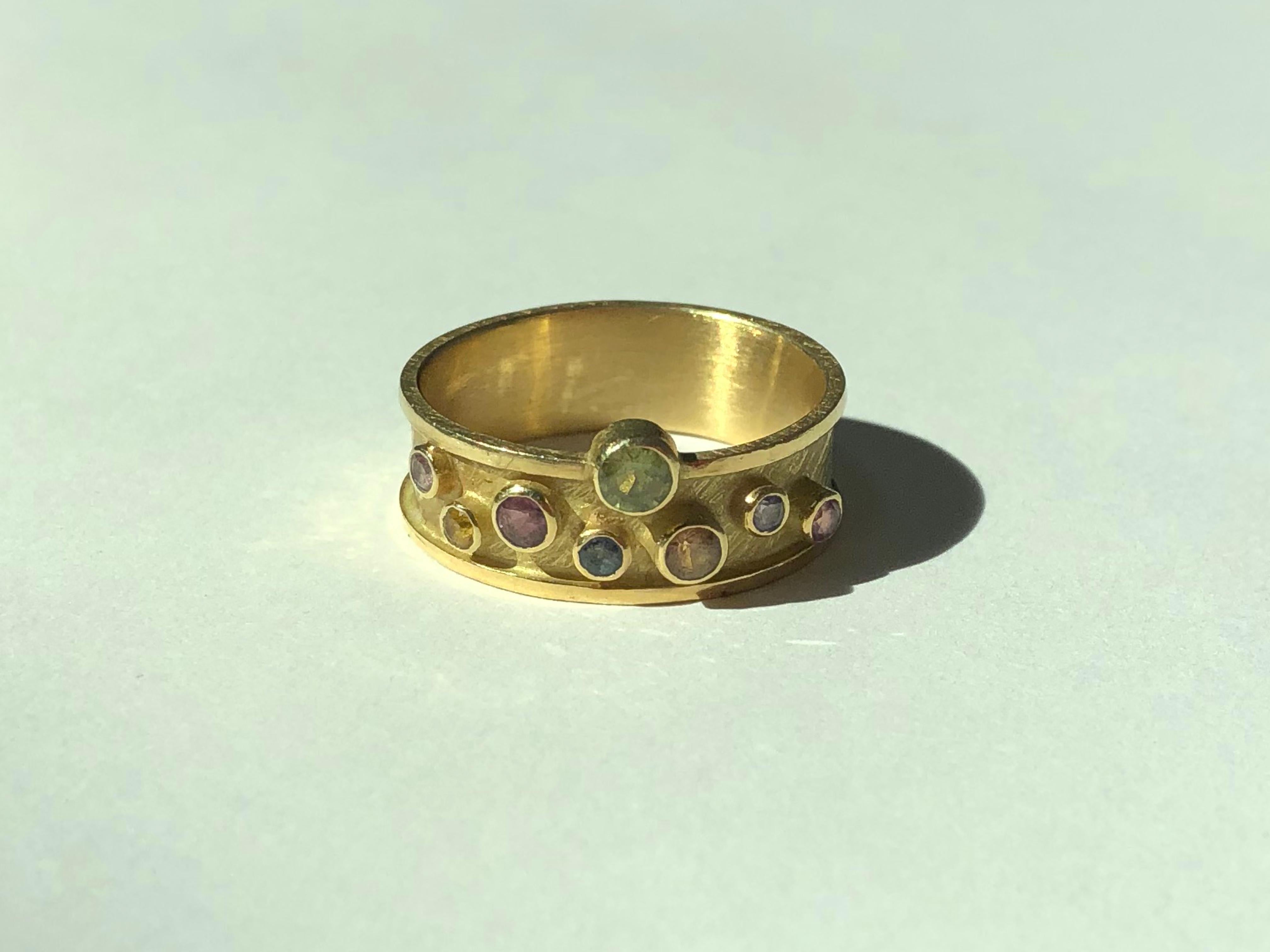 18 Karat Gold Ring with Multicolored Sapphires by Barbara Heinrich 8