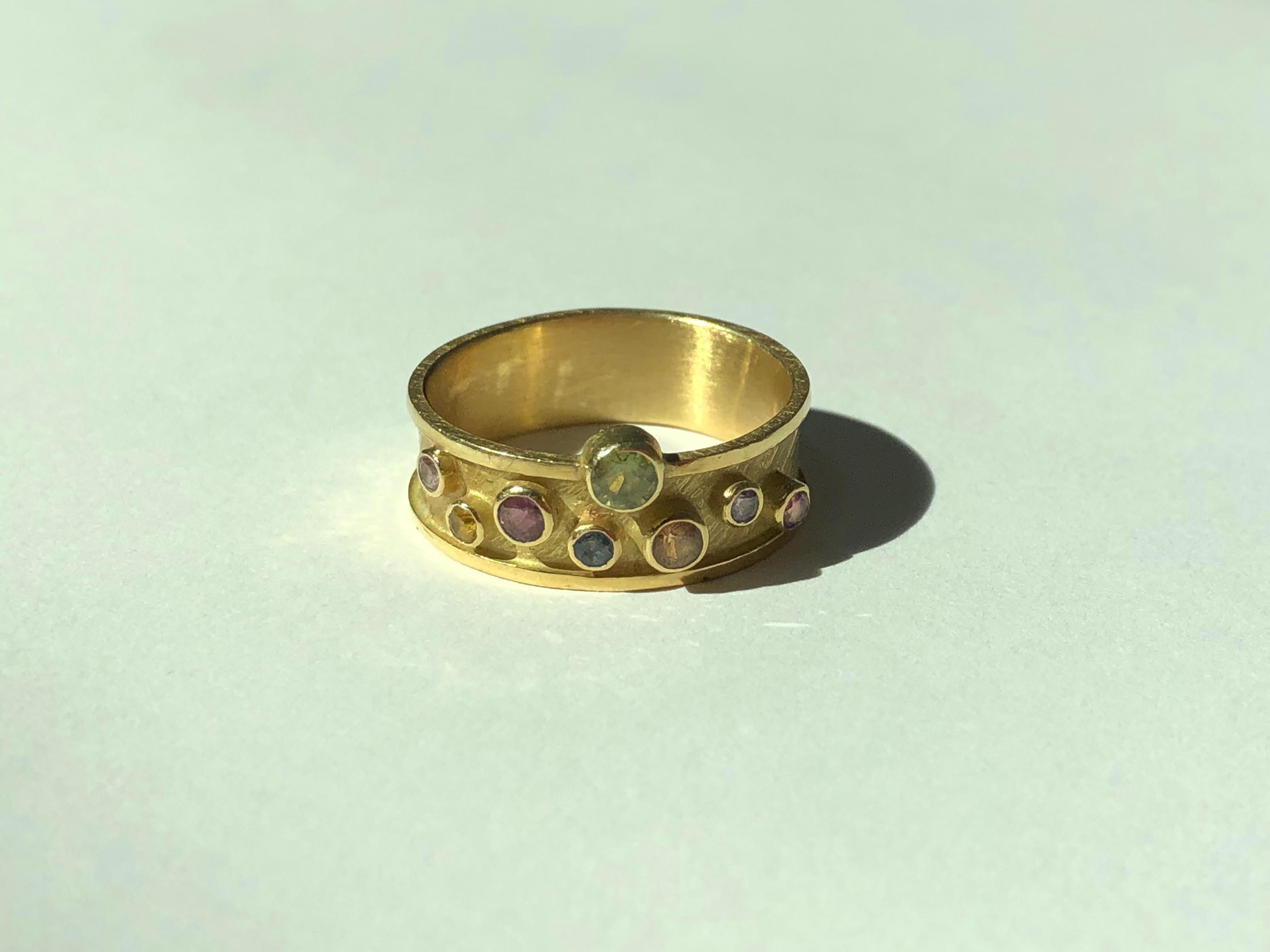 18 Karat Gold Ring with Multicolored Sapphires by Barbara Heinrich 9