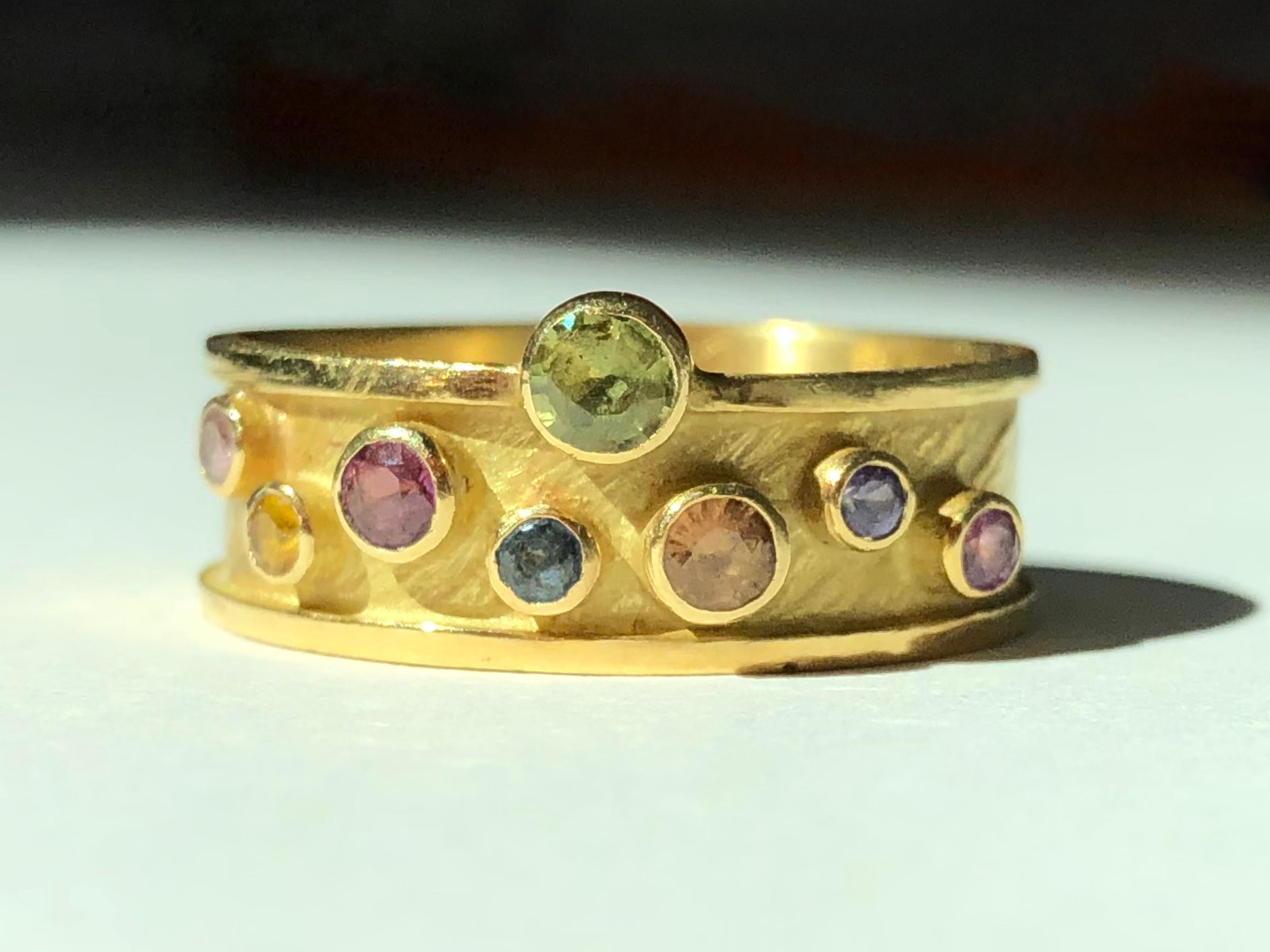 18 Karat Gold Ring with Multicolored Sapphires by Barbara Heinrich 10