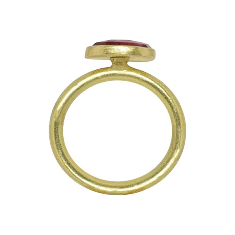 Pink Tourmaline Gold Ring For Sale