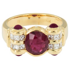 18 Karat Gold Ruby and Diamond Ring