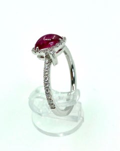18 Karat Gold Ruby and Diamonds Italian Ring