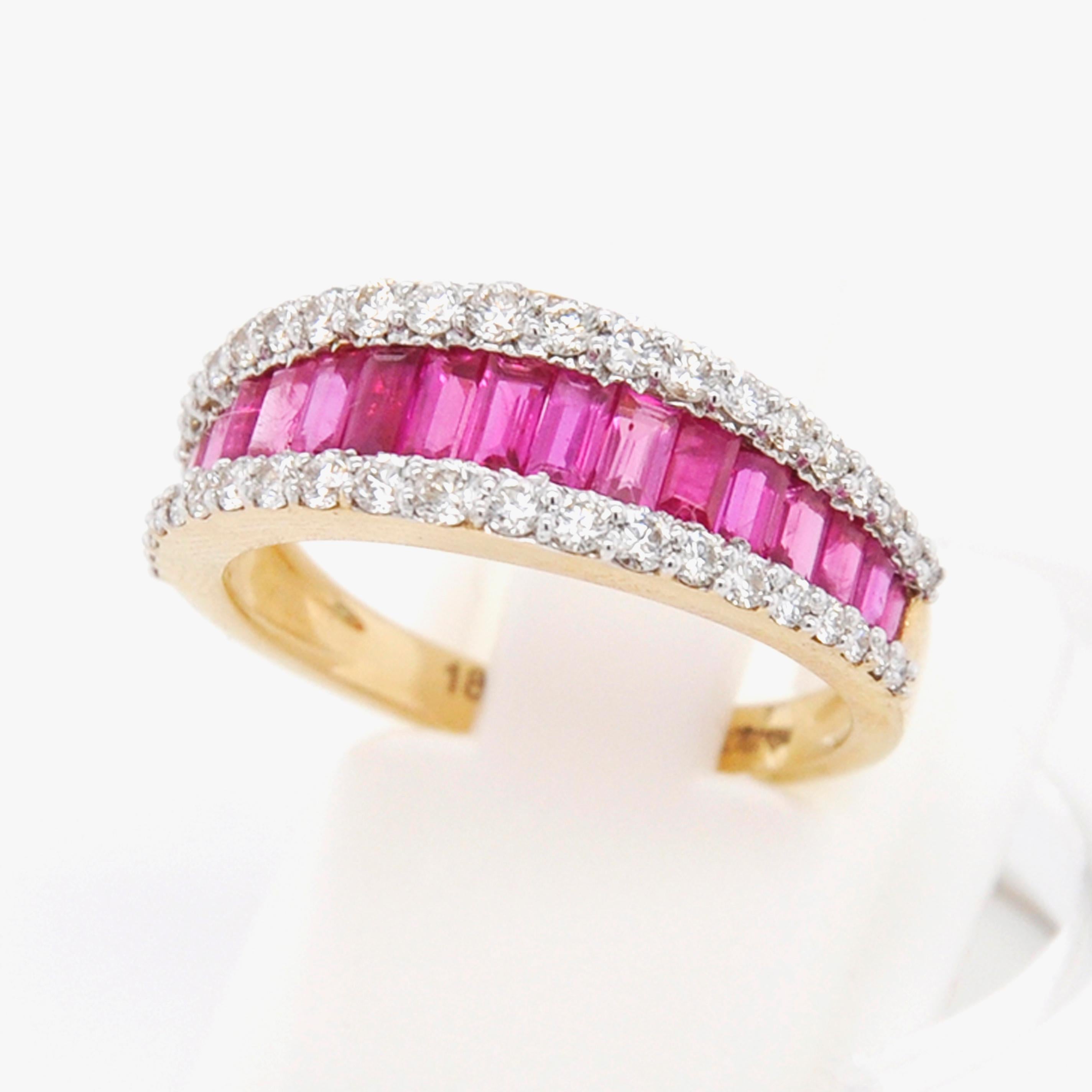 ruby and diamond channel set ring