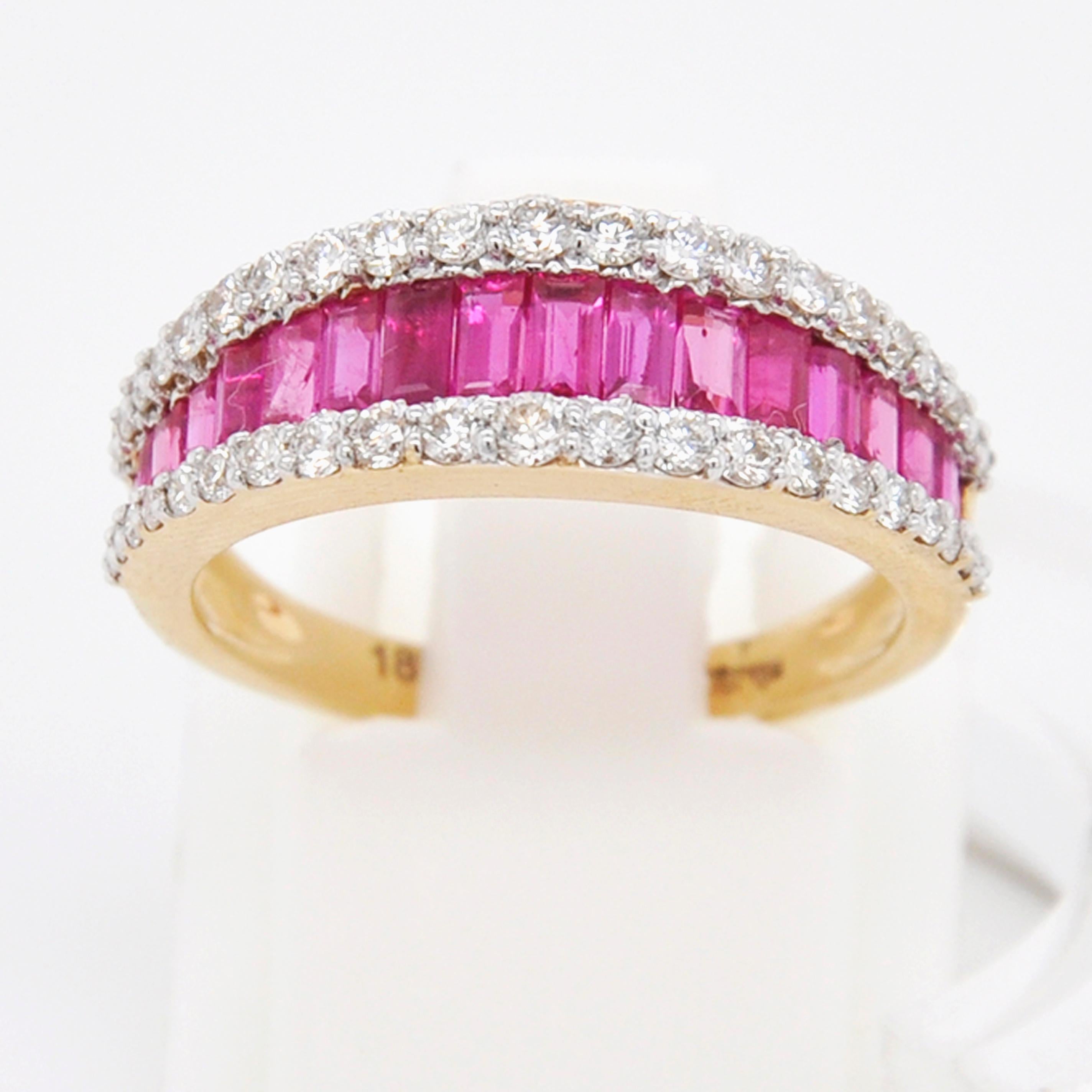 ruby and diamond channel set ring