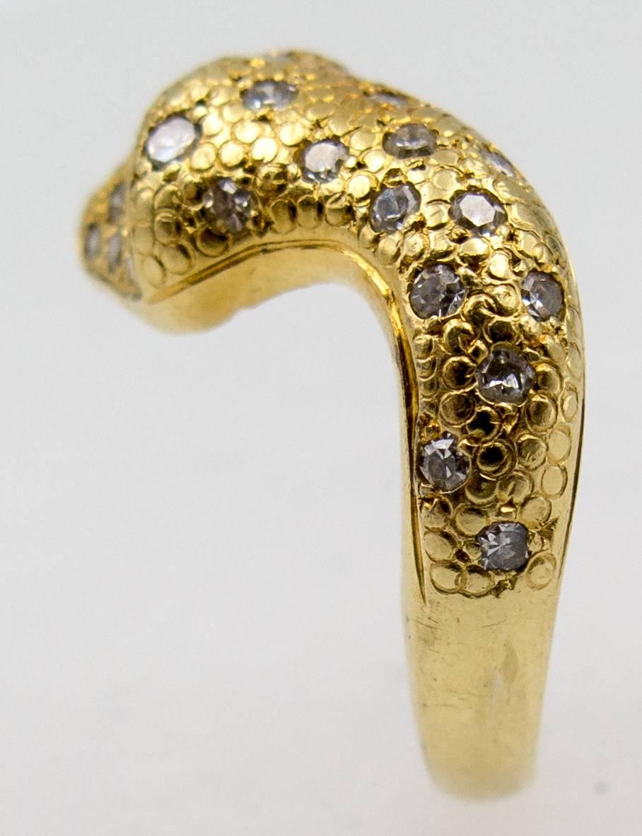 18 Karat Gold Ruby Diamond Snake Ring 1