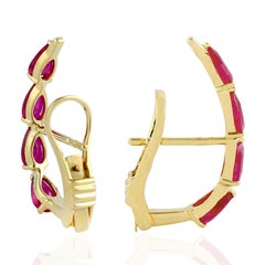 18 Karat Gold Ruby Stud Earrings