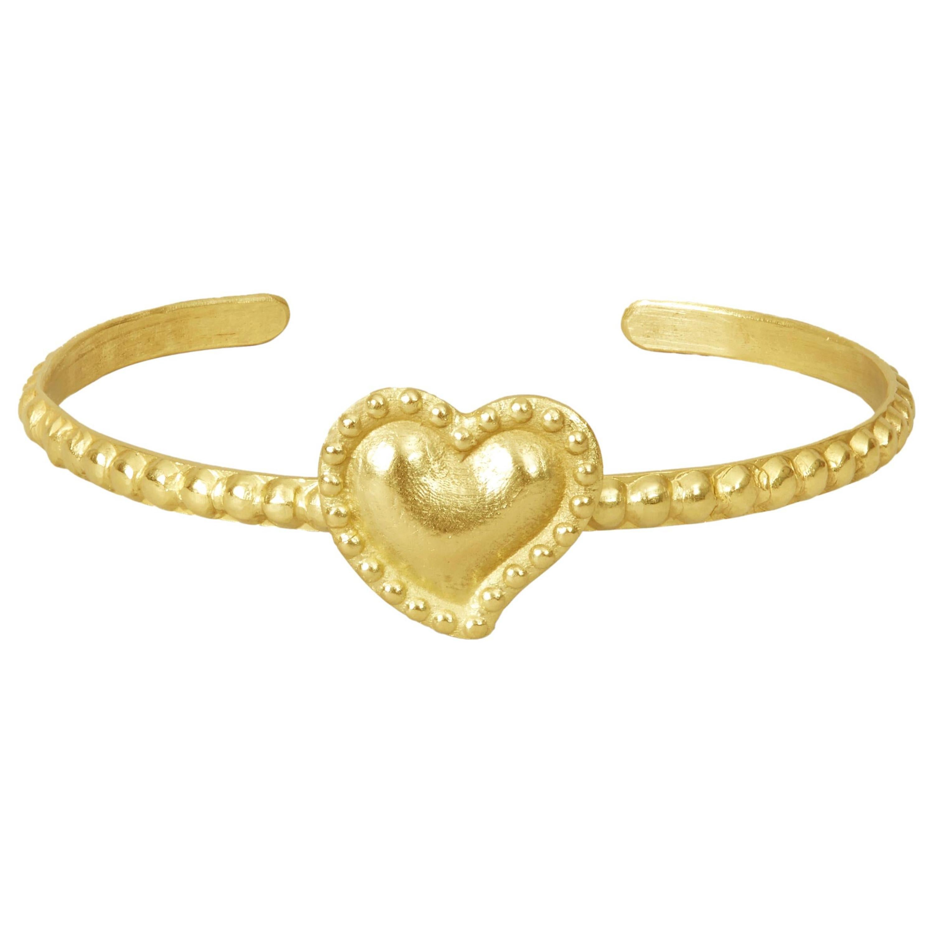 18 Karat Gold Sacred Heart Cuff For Sale