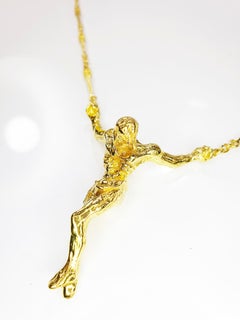 18 Karat Gold Salvador Dalí Cristo De San Juan De La Cruz Halskette und Armband