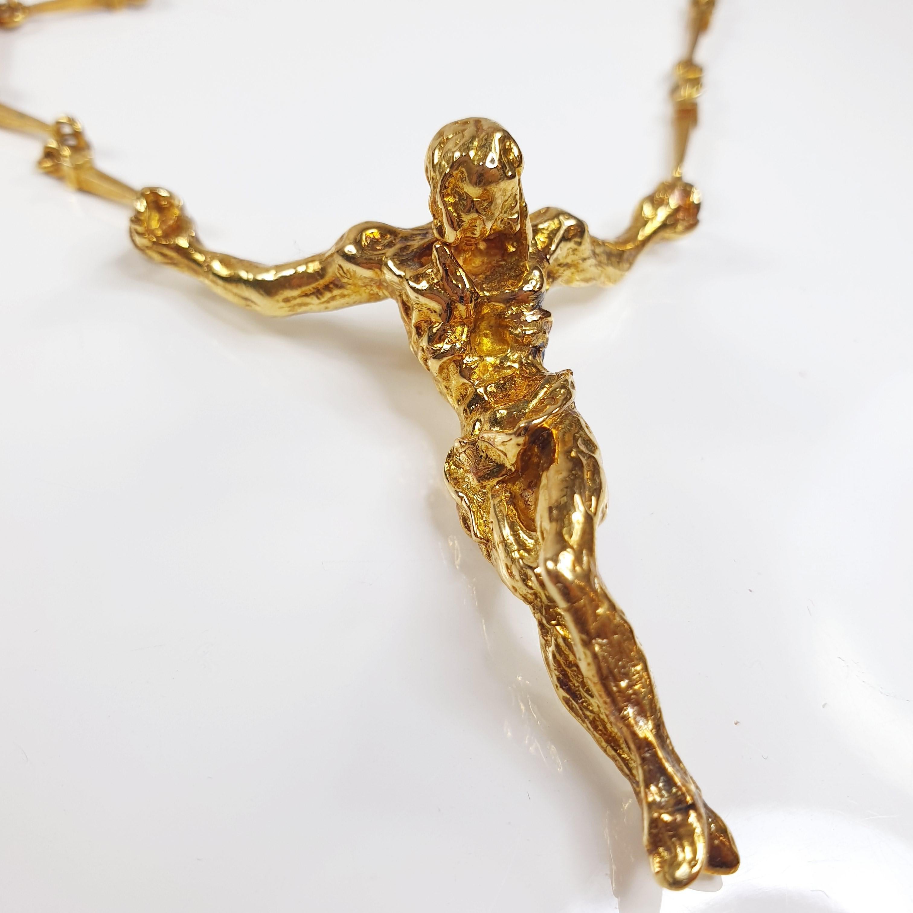 18 Karat Gold Salvador Dalí Cristo De San Juan De La Cruz Halskette und Armband im Zustand „Hervorragend“ in Bilbao, ES