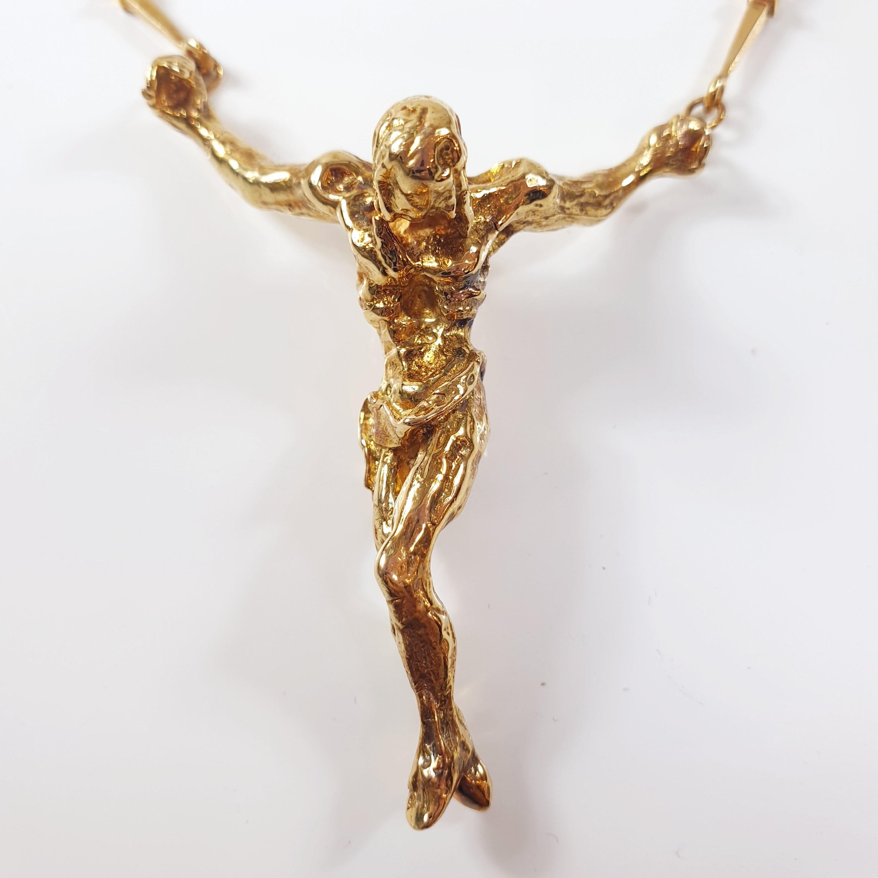 18 Karat Gold Salvador Dalí Cristo De San Juan De La Cruz Halskette und Armband für Damen oder Herren