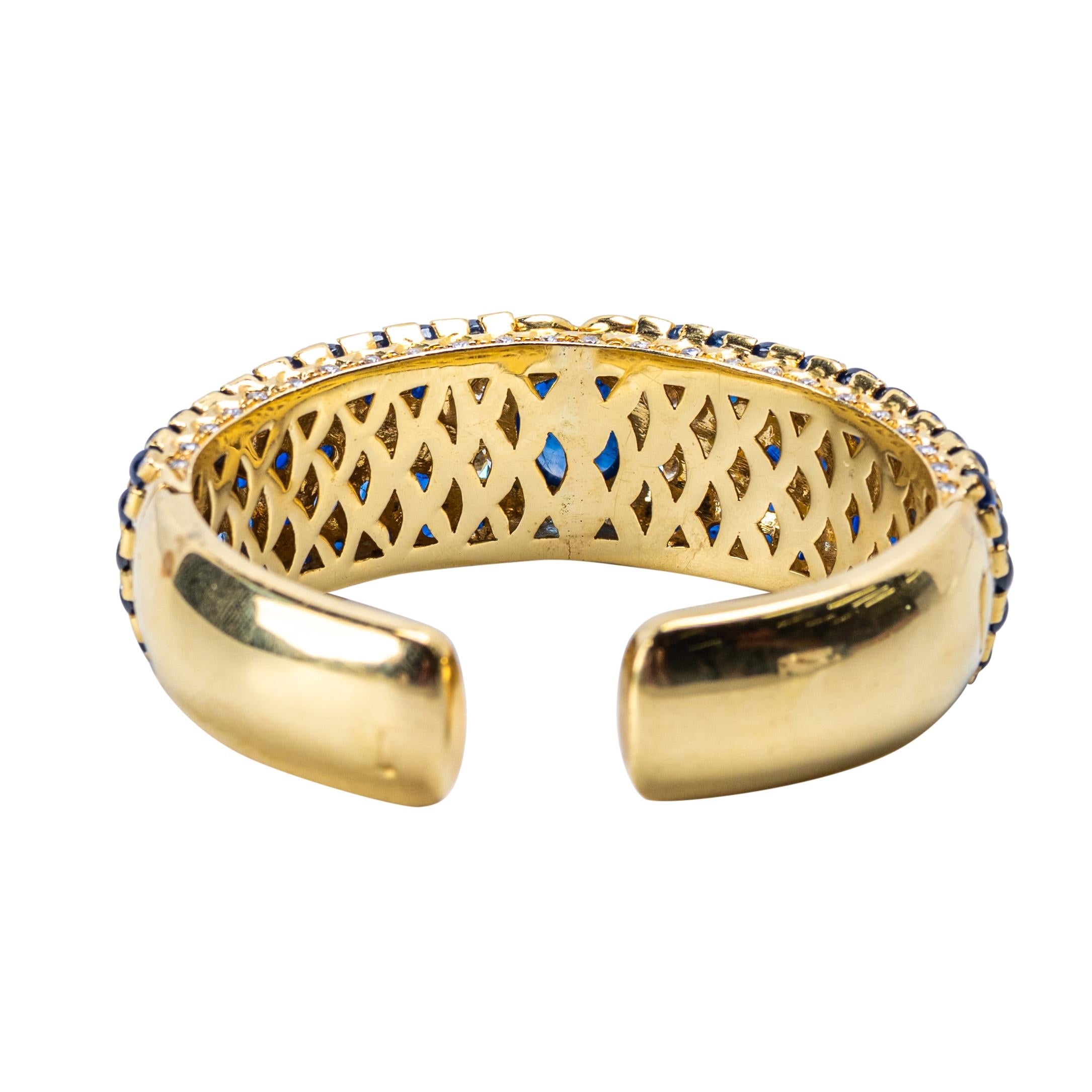 Bracciale in oro 18 carati, zaffiro e diamanti in vendita 1