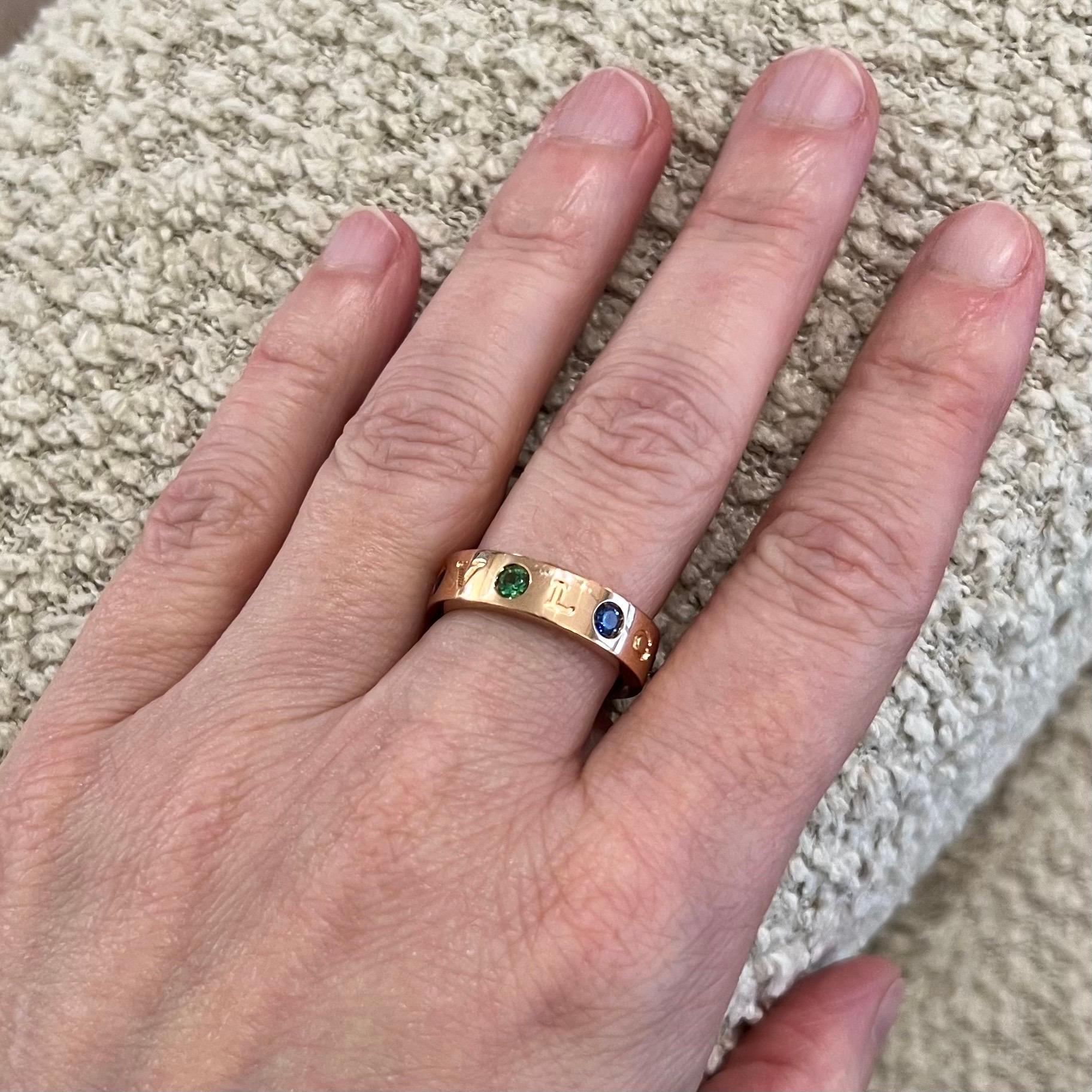 Women's or Men's 18 Karat Gold, Sapphire, Tsavorite and Diamond Ring by Bvlgari