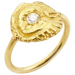 Susan Lister Locke 18 Karat Gold “Sea Star” Ring with 0.06 Carat Diamond