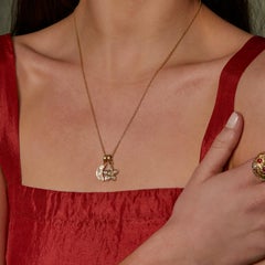 18 Karat Gold Set Polki Diamond Star & Moon Pendants on 18 Karat Gold Chain