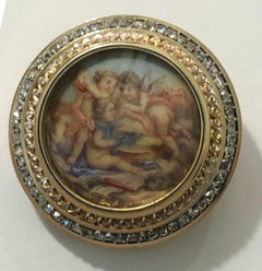 Brosche aus 18 Karat Gold, Silber und Diamanten