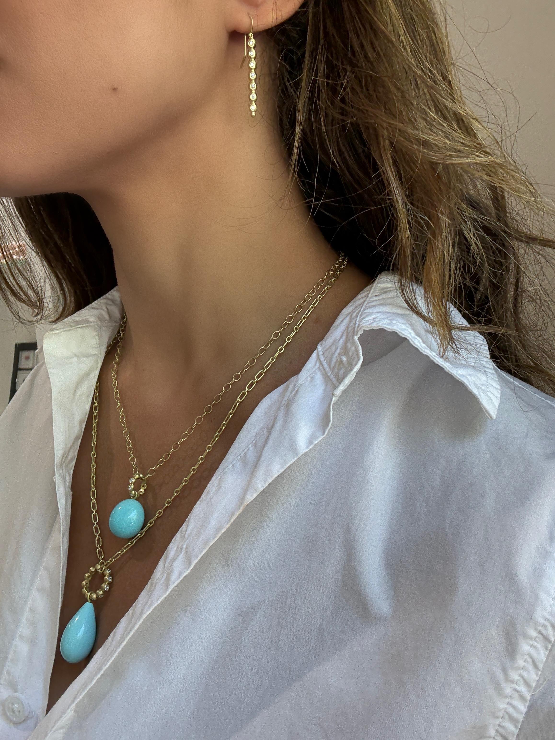 Contemporary 18 Karat Gold Sleeping Beauty Turquoise Pendant For Sale