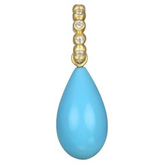 18 Karat Gold Sleeping Beauty Turquoise Pendant