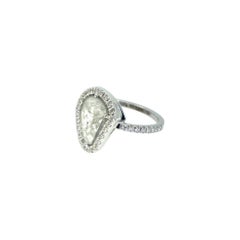 18 Karat Gold Sliced Diamond and Diamonds Italian Ring