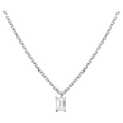 18 Karat Gold Solitaire Diamond Pendant with Chain