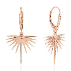 18 Karat Gold Sun Diamond Earrings