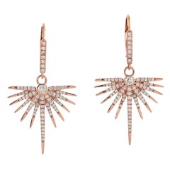 Boucles d'oreilles soleil en or 18 carats et diamants 