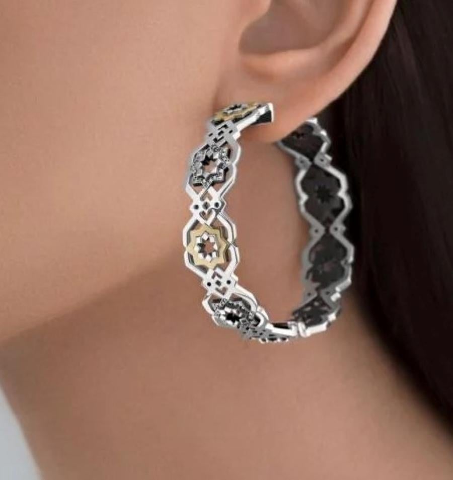 star hoop earrings silver