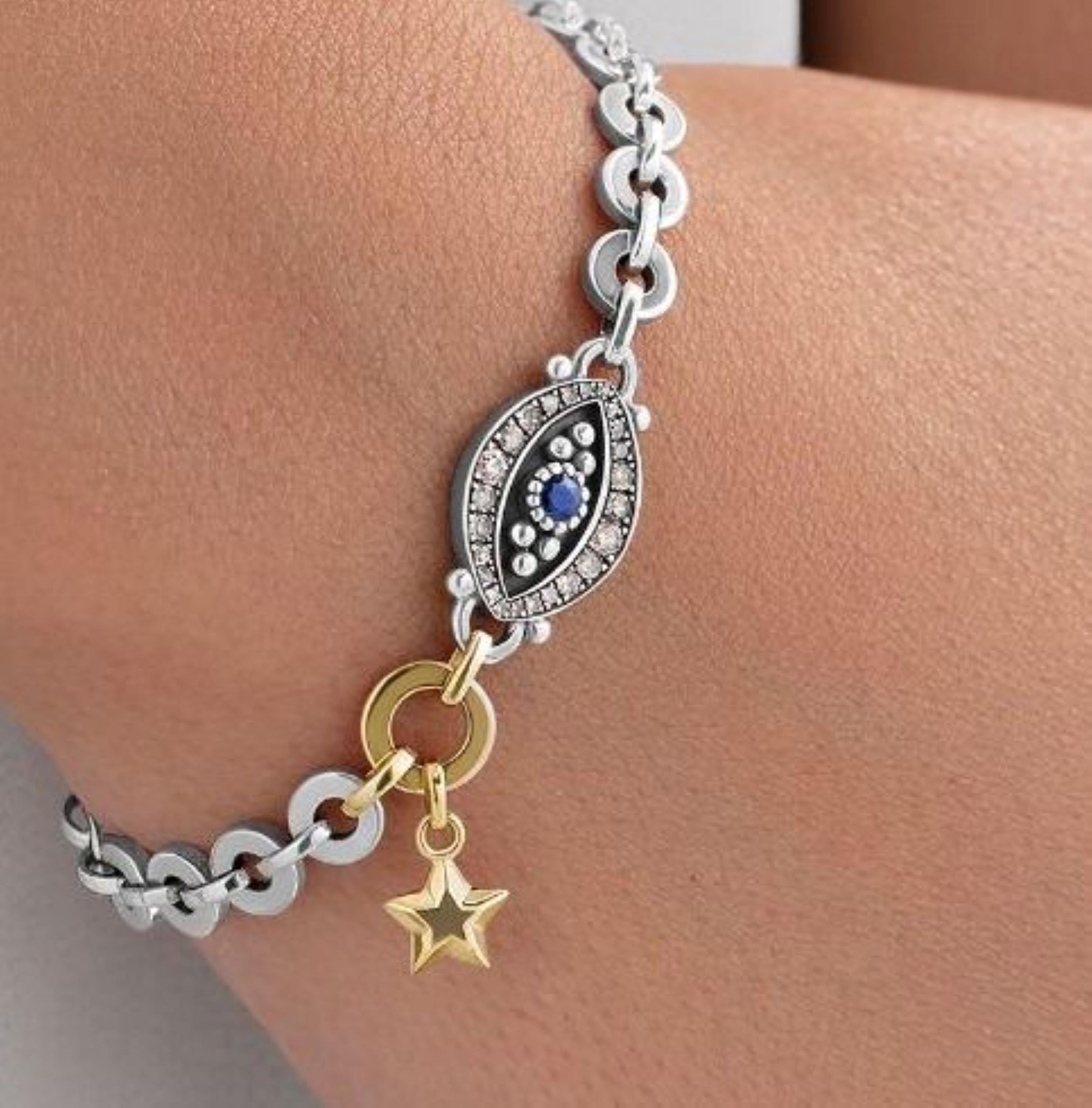 white gold star bracelet