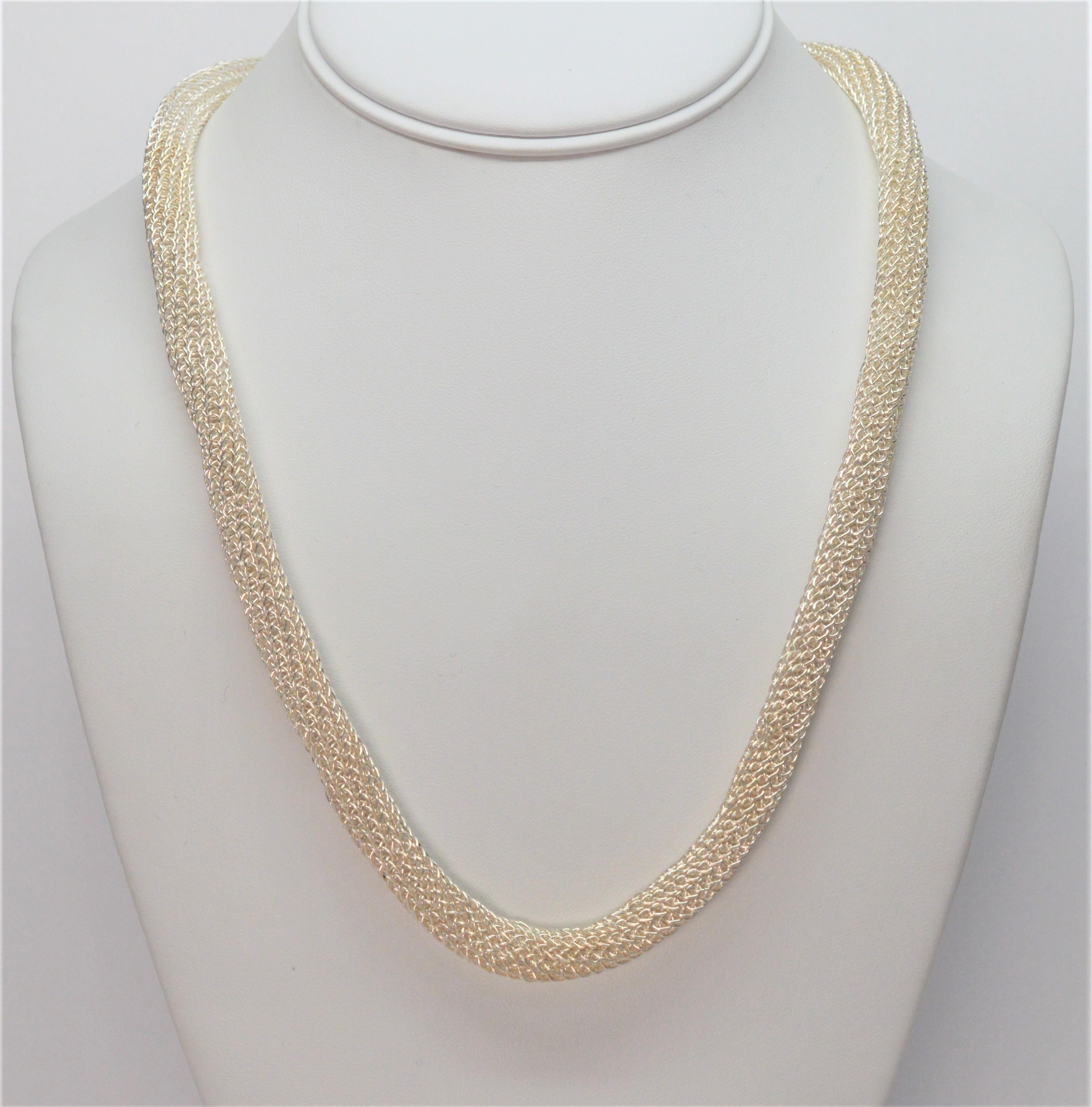 18 Karat Gold and Sterling Silver Serpent Necklace In Excellent Condition In Mount Kisco, NY