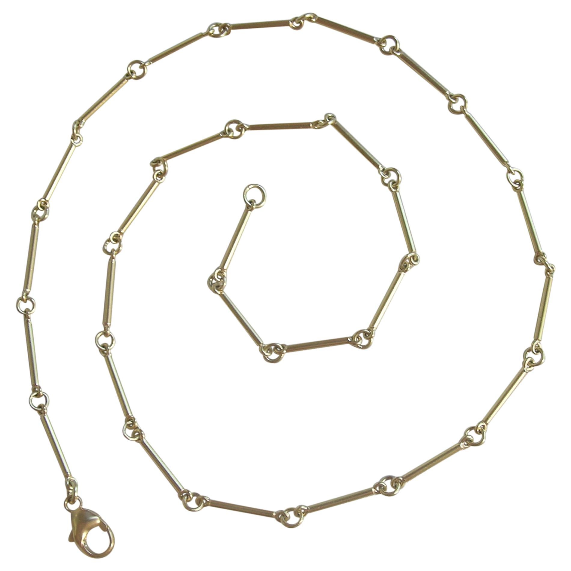 18 Karat Gold Stick Chain Necklace