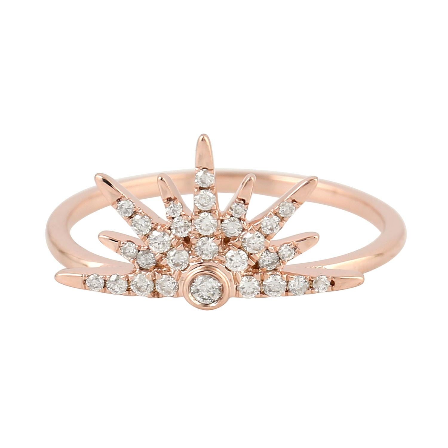 18 Karat Gold Sun Diamond Earrings For Sale 4