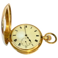 Antique 18-Karat Gold Swiss Half Hunter Minute Repeater Pocket Watch