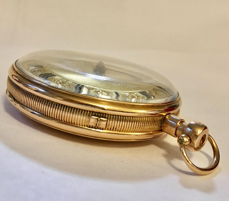 18 Karat Gold Swiss Verge Minute Repeater Pocket Watch For Sale at 1stdibs