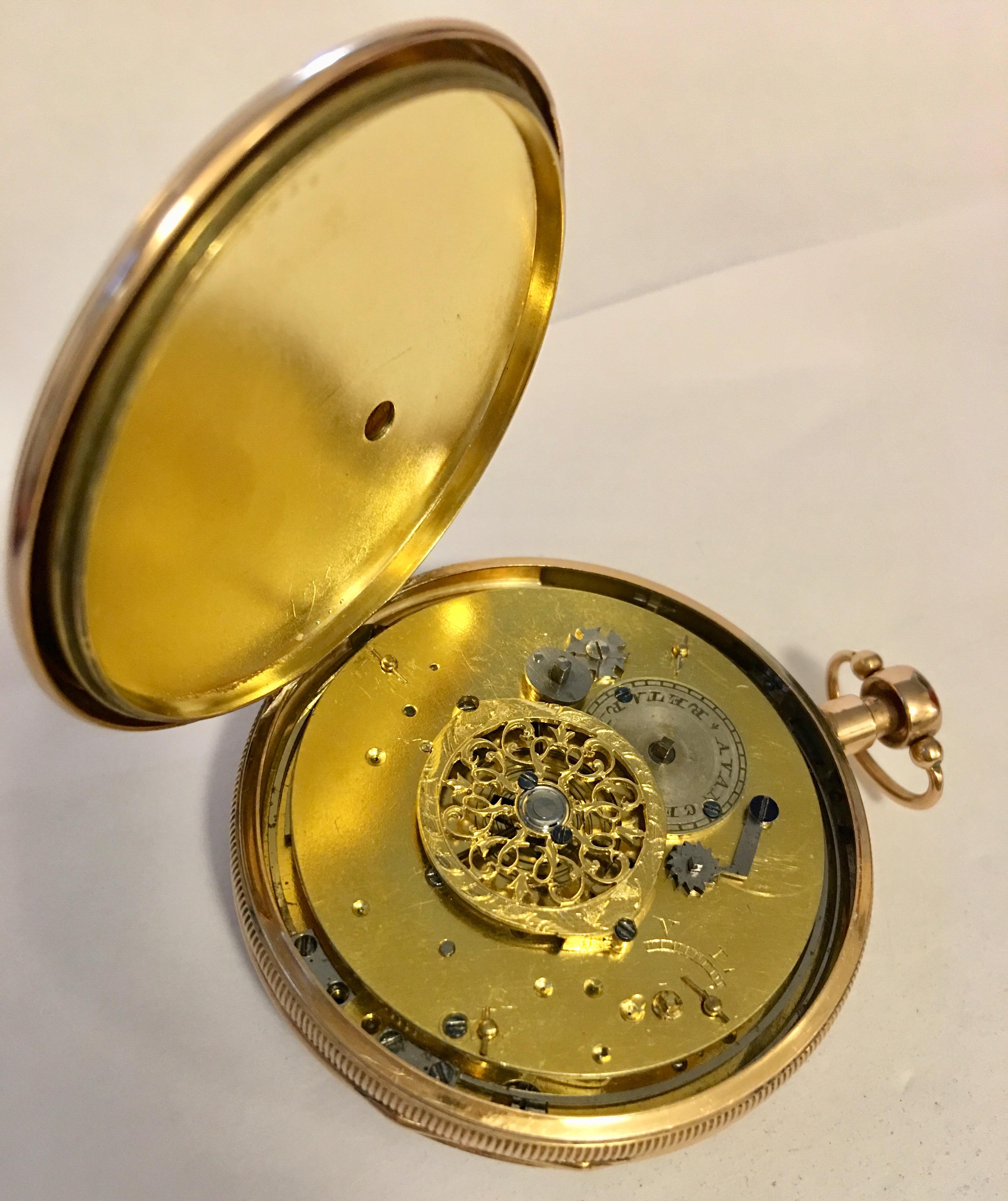 18 Karat Gold Swiss Verge Quarter Repeater Pocket Watch In Good Condition For Sale In Carlisle, GB