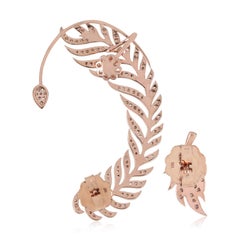 Tanzanite Diamond 18 Karat Gold Feather Ear Climber