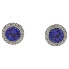 Tanzanite Stud Earrings in 18 Karat Gold 1.87cts