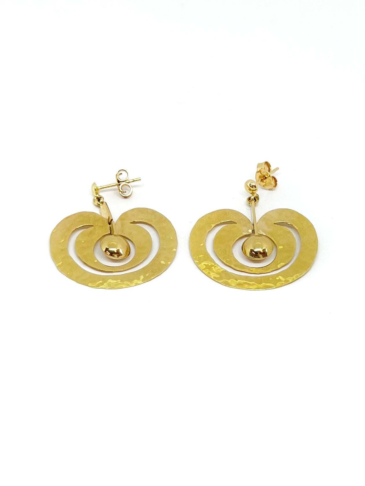 Moderne Rares boucles d'oreilles Apple Omena Tapio Wirkkala en or 18 carats. en vente