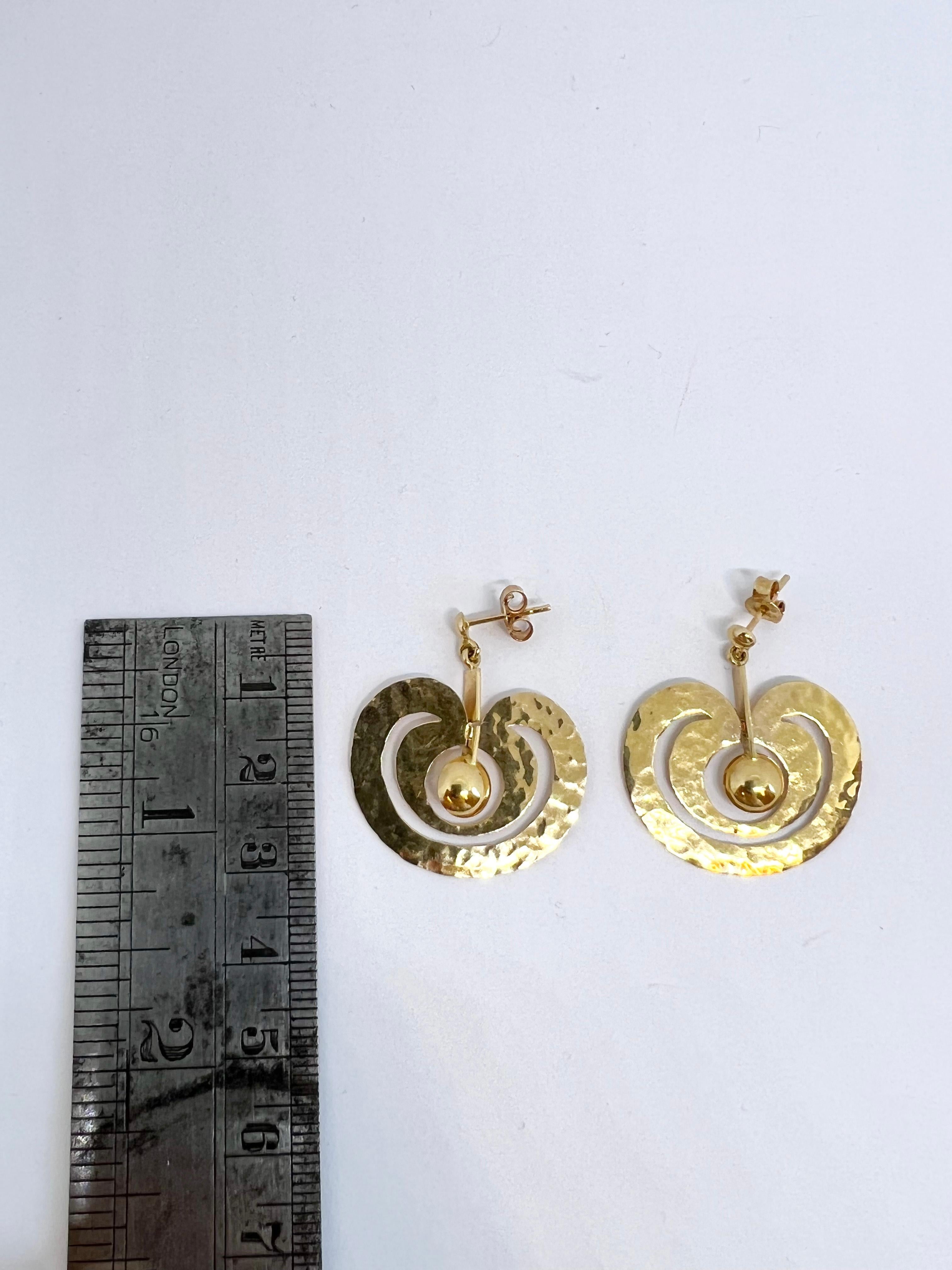 Rares boucles d'oreilles Apple Omena Tapio Wirkkala en or 18 carats. en vente 3